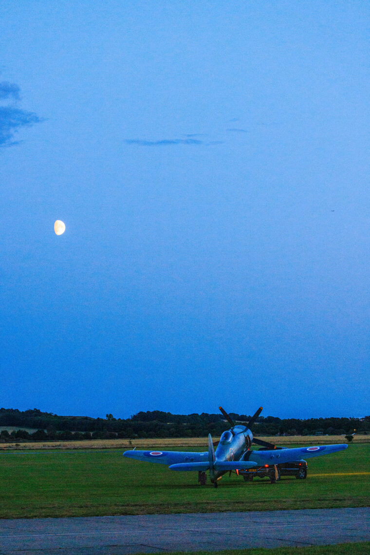 Spitfire in the moonlight